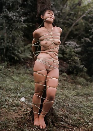 girl to tree tied bondage Naked